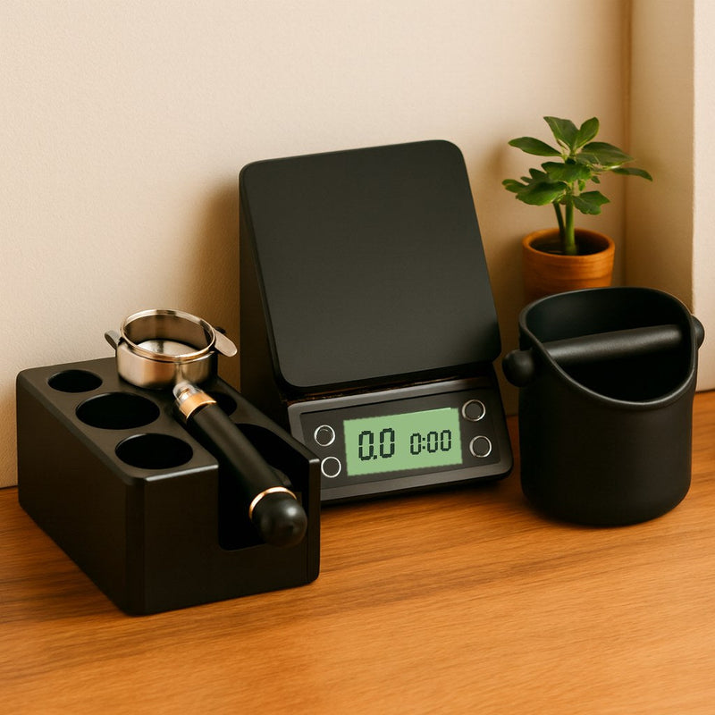 Barista en casa: organizador, balanza y knock box